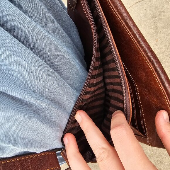 Jack Georges Voyager Small Crossbody Leather Bag Wallet, Pre-owned - Picture 10 of 11